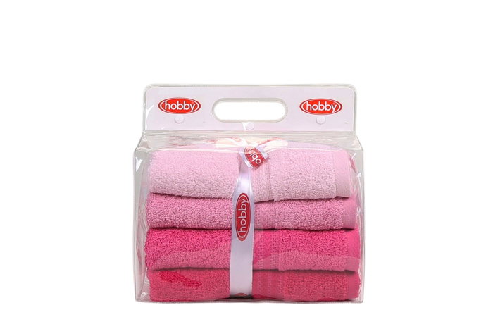 Aucune Juego de 4 toallas de mano - 50 x 90 cm - Rosa Aucune Juego de 4 toallas de mano - 50 x 90 cm - Rosa